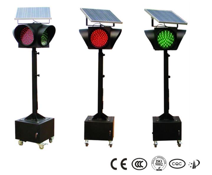 Červené, žlté a zelené svetlo slnečnej dopravy na cestách, svetlo varovania slnečnej LED dopravy